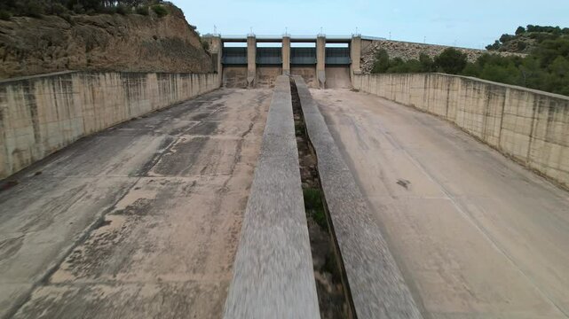 Conde de Guadalhorce-Gaitanejo reservoir water slide system in Andalusia Spain