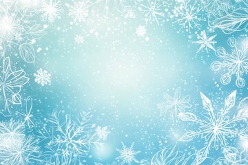 Colorful winter-inspired doodle background showcases intricately drawn snowflakes in various shapes, perfect for seasonal designs and messages. Generative AI