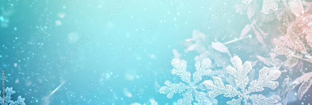 Poster delicate hand-drawn snowflakes of various sizes create a winter-themed background with serene copy s
