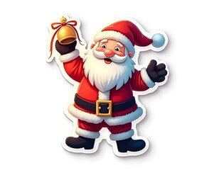 Fototapeta premium Christmass sticker design with santa and Xmas tree