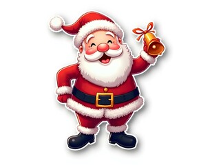 Fototapeta premium Christmass sticker design with santa and Xmas tree