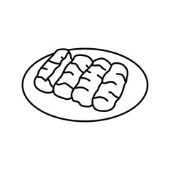 Fototapeta premium spring rolls chinese cuisine line icon vector. spring rolls chinese cuisine sign. isolated contour symbol black illustration