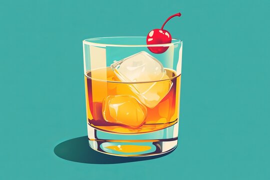  illustration of the Old Fashioned cocktail