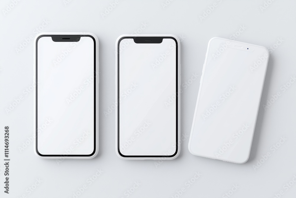 Poster in a 3d rendering, a phone screen mockup and multiple slides are presented, highlighting an app inte