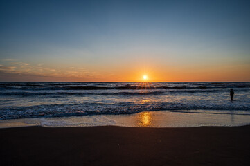 Fototapeta premium Tyrrhenian Sea. Autumnal sunset
