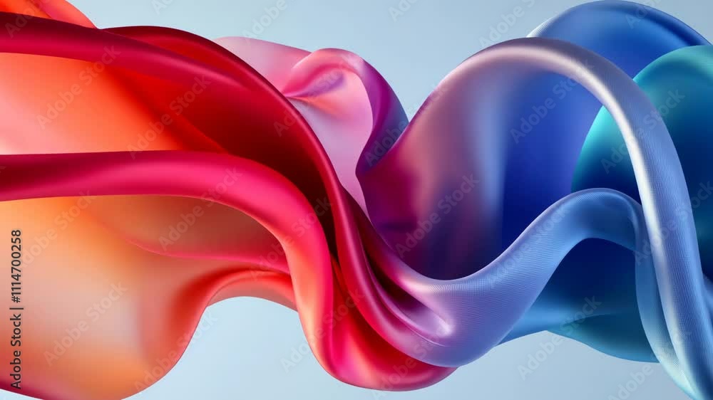 Poster abstract colorful flowing ribbons with gradient