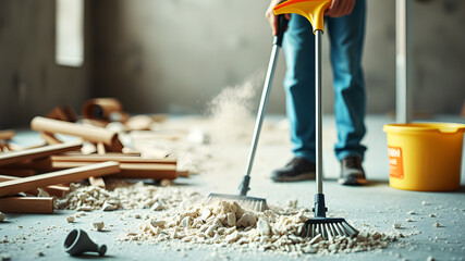 Post-Construction Cleaning Removing debris and dust after construction or renovation
