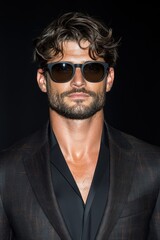 Obraz premium stylish man with sunglasses and beard