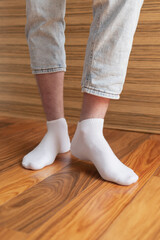 simple men's socks on a home background