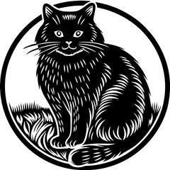 Obraz premium cat vector silhouette,isolated white background