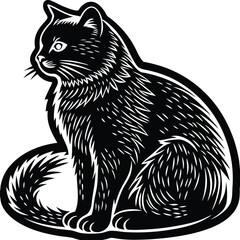Obraz premium cat vector silhouette,isolated white background