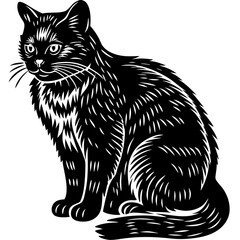 Obraz premium cat vector silhouette,isolated white background