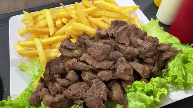 alimento carne com batatas 