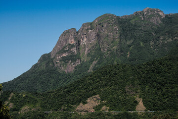 View of the Marumbi Mountain in the Atlantic Forest in Brazil