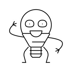 electrical socket character line icon vector. electrical socket character sign. isolated contour symbol black illustration