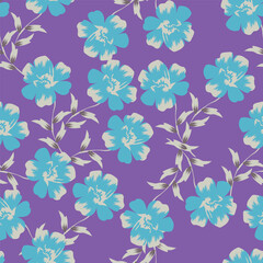 Floral pattern. Pretty flowers on white background. Printing with small yellow and pink flowers. Ditsy print. Seamless vector texture. Spring bouquet.