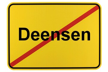Illustration eines Ortsschildes der Gemeinde Deensen in Niedersachsen