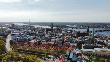 The panorama view or Riga city in Latvia 