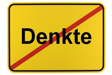 Illustration eines Ortsschildes der Gemeinde Denkte in Niedersachsen