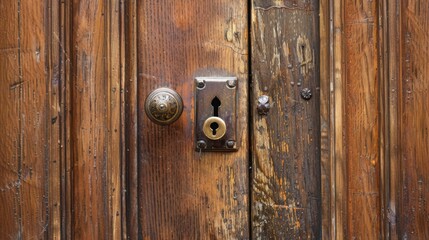 Retro door with knob close up generated ai