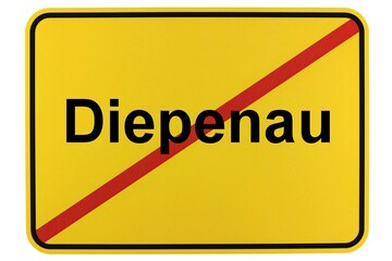 Illustration eines Ortsschildes der Gemeinde Diepenau in Niedersachsen