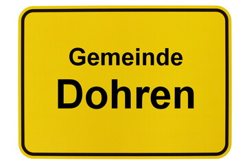 Illustration eines Ortsschildes der Gemeinde Dohren in Niedersachsen