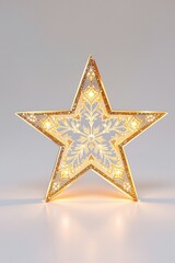 Fototapeta premium Illuminated Decorative Star with Intricate Patterns and Warm Glow