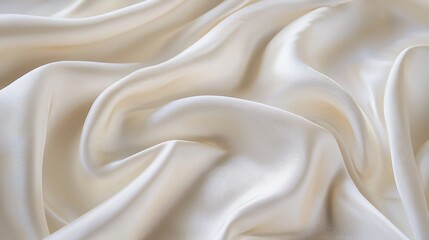 Soft white silk fabric with smooth folds and elegant texture