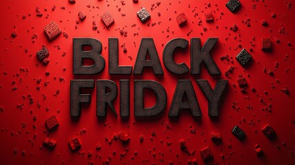 Dynamic Black Friday Sale Concept with Falling Objects