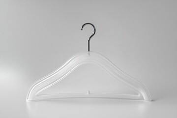 White plastic clothes hanger isolated on a plain white background