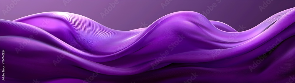 Poster a vibrant abstract wave formation in shades of purple, creating a sense of fluidity and movement. th