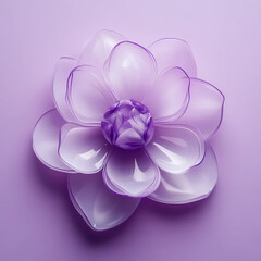 Fototapeta premium Crafty Decor: Plastic Flower on a Violet Background