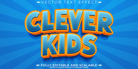 Editable text effect cartoon, 3d kids and funny font style