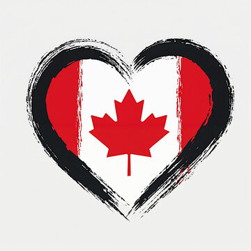 recommend clip art: heart shape outlined in black brushstroke with Canada flag