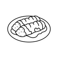 enchiladas mexican cuisine line icon vector. enchiladas mexican cuisine sign. isolated contour symbol black illustration