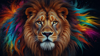 Fototapeta premium Psychedelic fractal dog illustration