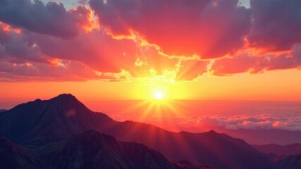 Fototapeta premium mountains against a pink sunset