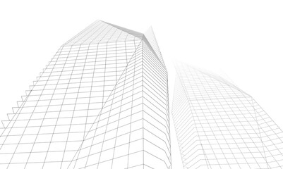 Fototapeta premium Modern architecture 3d illustration
