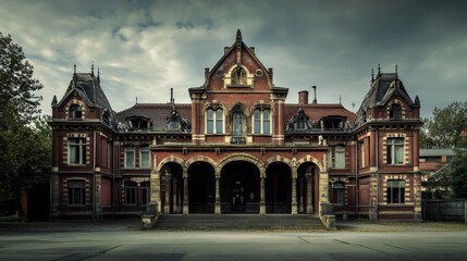 Obraz premium Majestic Abandoned Brick Mansion