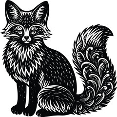Obraz premium Fox vector silhouette,isolated white background
