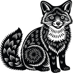 Obraz premium Fox vector silhouette,isolated white background