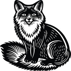 Obraz premium Fox vector silhouette,isolated white background
