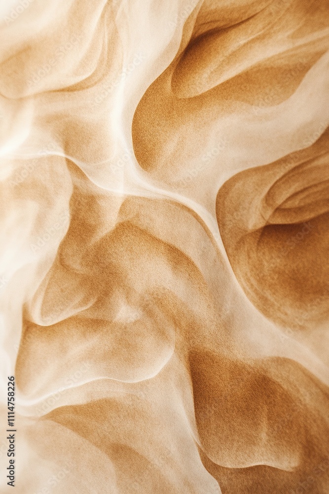 Poster sandy dunes with smooth, flowing lines and soft gradient