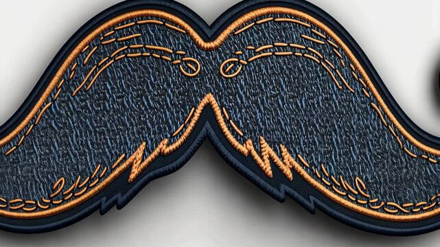 Custom embroidered denim mustache patch for fashion enthusiasts looking to add a unique touch