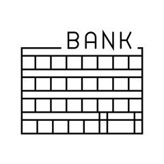 skyscraper bank building line icon vector. skyscraper bank building sign. isolated contour symbol black illustration