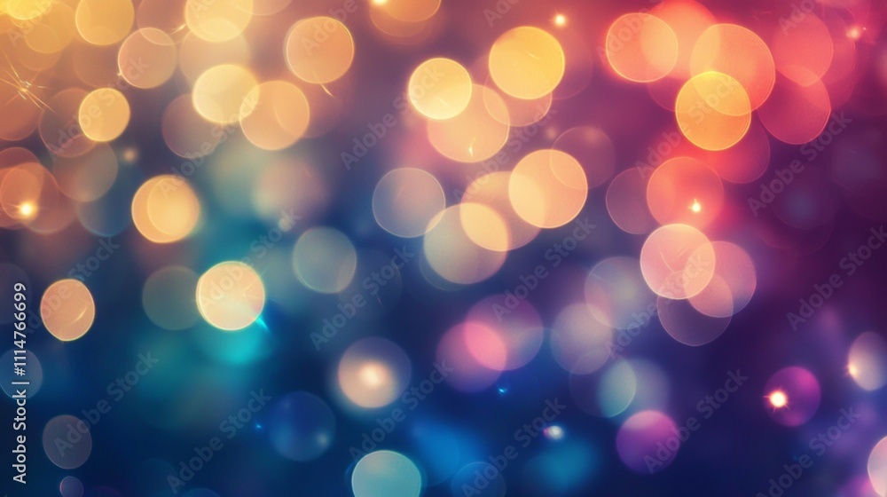 Aufkleber blurred lights creating a colorful bokeh effect, perfect for festive designs and holiday projects, a