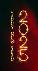 Vertical Creative poster Happy New Year 2025