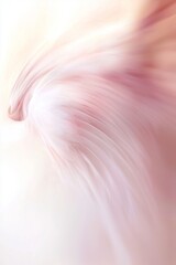 Soft pink and white hues swirling together create a dreamy and ethereal abstract background, featuring gentle, flowing movements that evoke a sense of tranquility and elegance