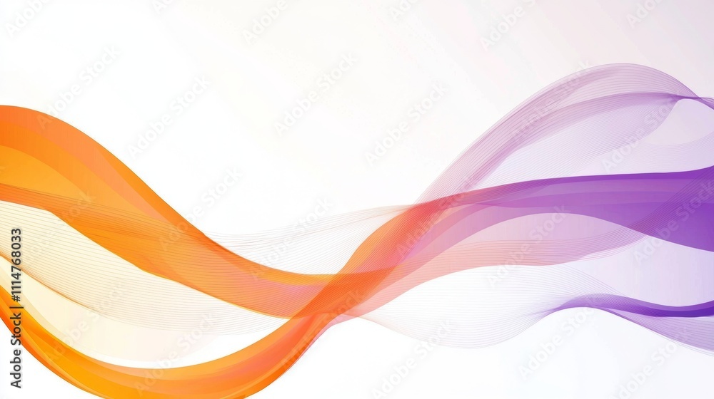Aufkleber smooth orange and purple gradient waves are creating a dynamic and elegant abstract design on a clea