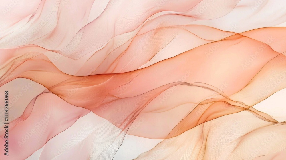 Poster pink and orange waves intertwine and flow together seamlessly, creating a mesmerizing abstract visua